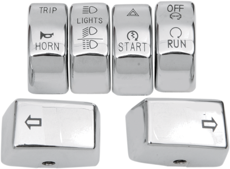 DRAG SPECIALTIES Replacement 6-Piece Switch Cap Kit - Chrome