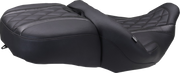 MUSTANG Deluxe One-Piece, 2-Up Seat - Diamond - Black Stitch - FLT/FLH '23-'25 89411