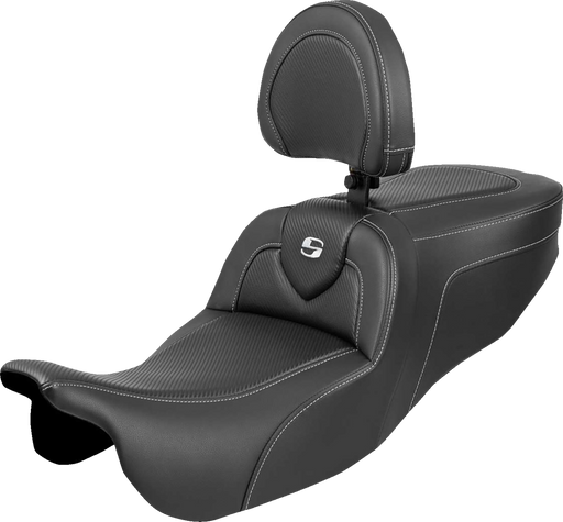 SADDLEMEN Roadsofa* Seat - with Backrest - Carbon Fiber - FLRT/FLTRT '15-'25 815-07-185BR