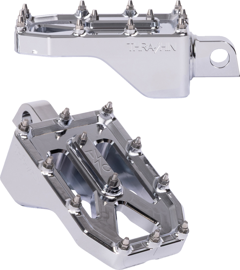 THRASHIN SUPPLY CO. Aggressor Foot Pegs - Rear - Chrome - HD '72-'25 TSC-2022-3-D