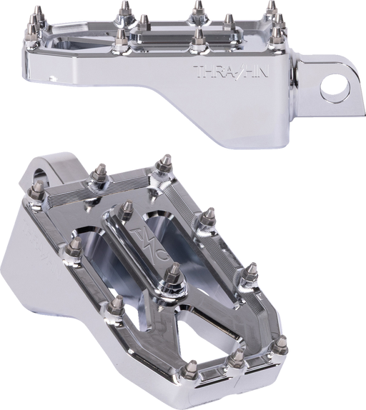 THRASHIN SUPPLY CO. Aggressor Foot Pegs - Rear - Chrome - HD '72-'25 TSC-2022-3-D