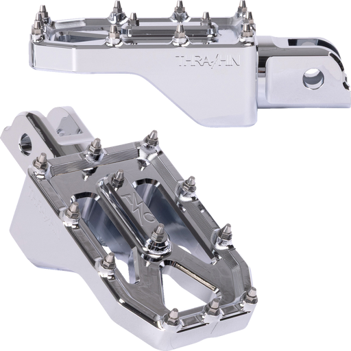 THRASHIN SUPPLY CO. Aggressor Foot Pegs - Front - Chrome - FL/FX '18-'25 TSC-2022-3-SF