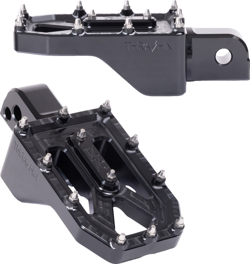 THRASHIN SUPPLY CO. Aggressor Foot Pegs - Rear - Black - FL/FX '18-'25 TSC-2022-1-SR