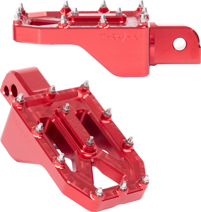 THRASHIN SUPPLY CO. Aggressor Foot Pegs - Rear - Red - FL/FX '18-'25 TSC-2022-2-SR