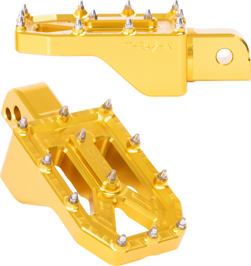 THRASHIN SUPPLY CO. Aggressor Foot Pegs - Rear - Gold - FL/FX '18-'25 TSC-2022-5-SR