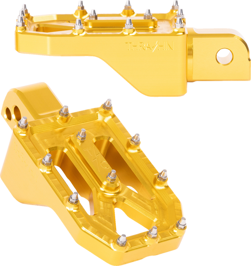 THRASHIN SUPPLY CO. Aggressor Foot Pegs - Rear - Gold - FL/FX '18-'25 TSC-2022-5-SR