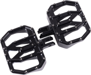 THRASHIN SUPPLY CO. Mini Aggressor Floorboards - Black - Front TSC-2031-1-SF