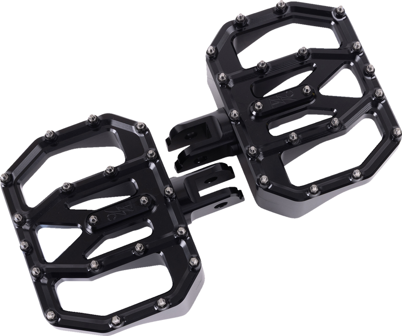 THRASHIN SUPPLY CO. Mini Aggressor Floorboards - Black - Front TSC-2031-1-SF