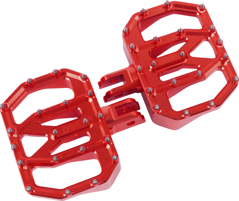 THRASHIN SUPPLY CO. Mini Aggressor Floorboards - Red - Front TSC-2031-2-SF