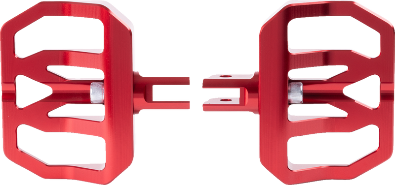 THRASHIN SUPPLY CO. Mini Aggressor Floorboards - Red - Front TSC-2031-2-SF