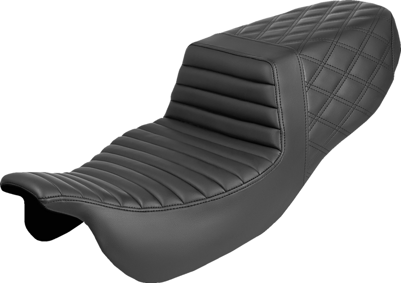 SADDLEMEN Step-Up Seat - Front Tuck-n-Roll/Rear Lattice Stitch - FLRT/FLTRT '15-'25 815-07-176