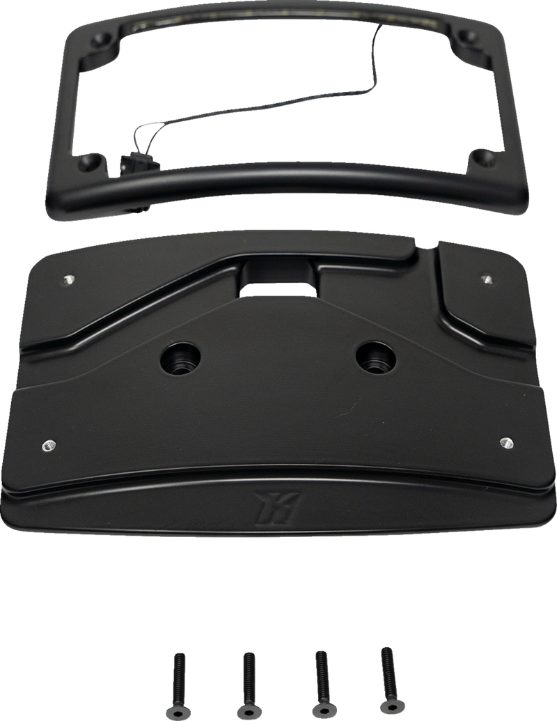KODLIN USA License Plate Kit with Tag Light - Curved - Black KUS20102