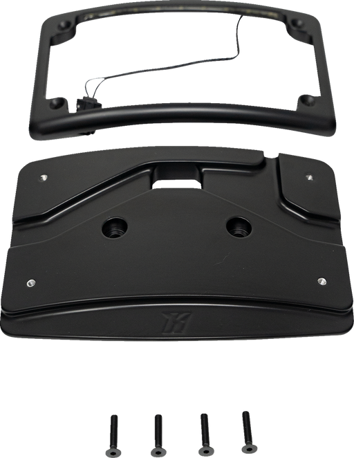 KODLIN USA License Plate Kit with Tag Light - Curved - Black KUS20102