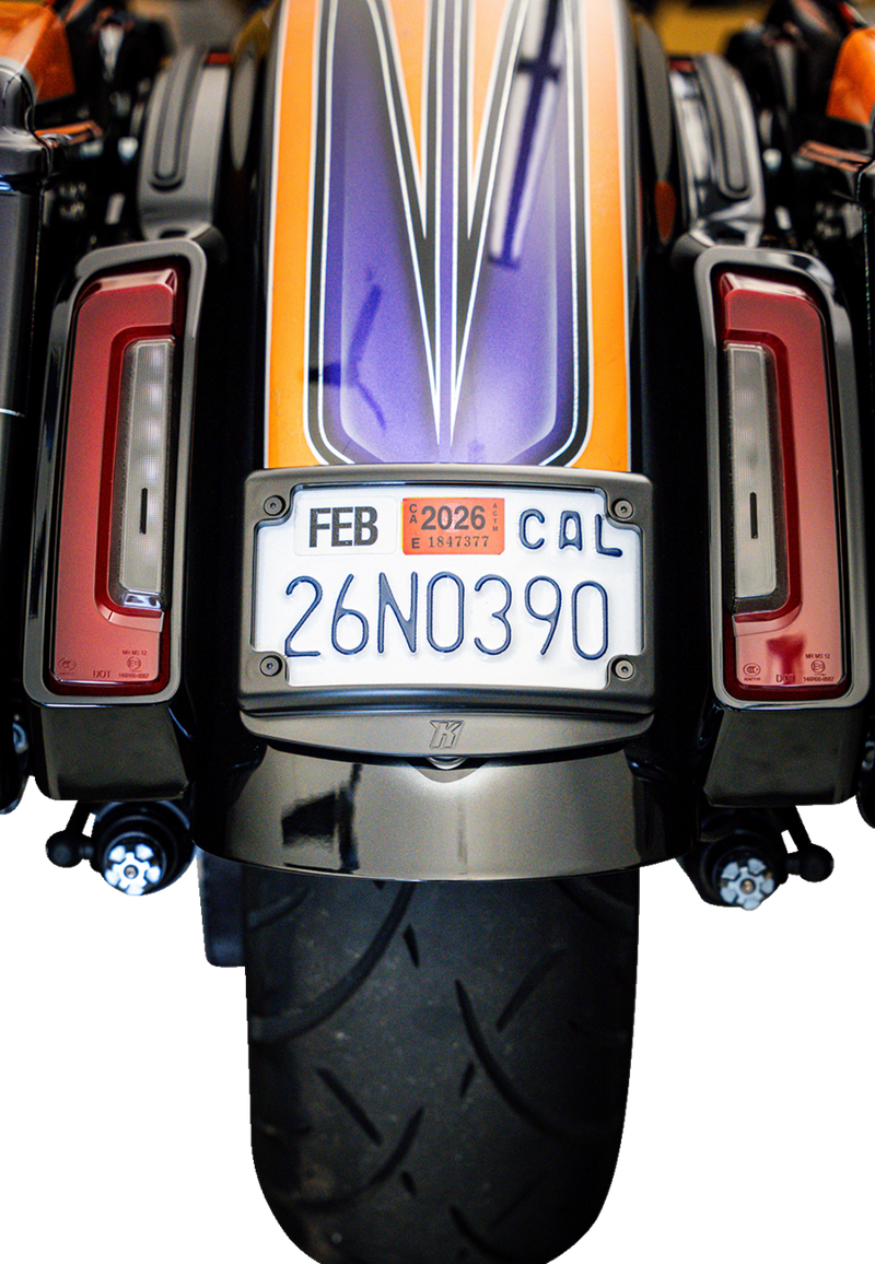 KODLIN USA License Plate Kit with Tag Light - Curved - Black KUS20102