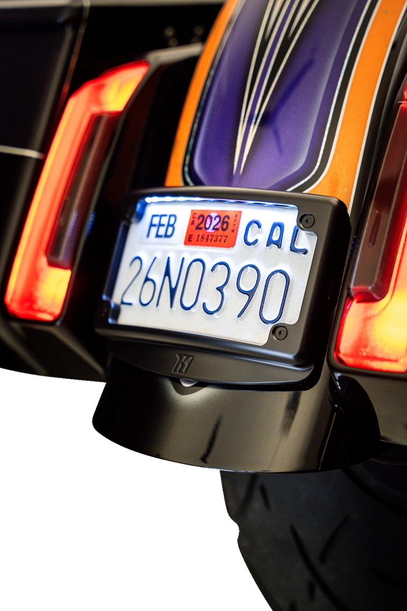 KODLIN USA License Plate Kit with Tag Light - Curved - Black KUS20102