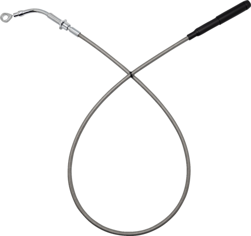 FAT BAGGERS INC. EZ Install Upper Clutch Cable - FLH/FLT - +10" - Braided Stainless Steel/Chrome 118010-C