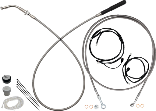 FAT BAGGERS INC. EZ Install Kit - 16" Handlebars - Upper Clutch - Full Length - Braided Stainless Steel 249016