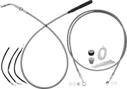 FAT BAGGERS INC. EZ Install Kit - 12" Handlebars - Upper Clutch - Full Length - Braided Stainless Steel/Chrome 249012-C