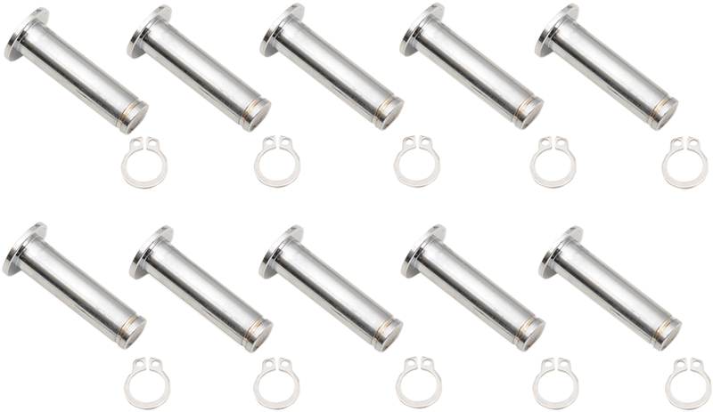 DRAG SPECIALTIES Brake / Clutch Pivot Pin / Clip Kit - Lever - Chrome - 10 Pack