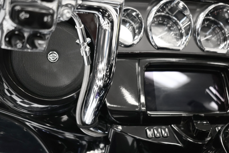 FAT BAGGERS INC. EZ Install Kit - 13"/14" Handlebars - Upper Clutch - Full Length - Braided Stainless Steel/Chrome 219014-C