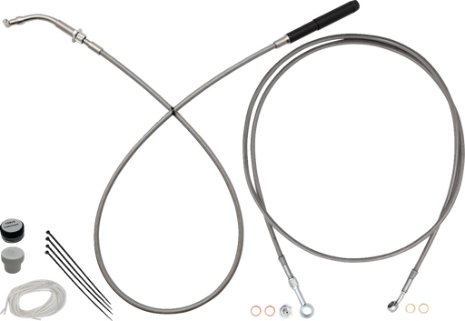 FAT BAGGERS INC. EZ Install Kit - 14" Handlebars - Upper Clutch - Full Length - Braided Stainless Steel 249914