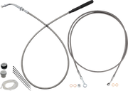 FAT BAGGERS INC. EZ Install Kit - 14" Handlebars - Upper Clutch - Full Length - Braided Stainless Steel/Chrome 249914-C