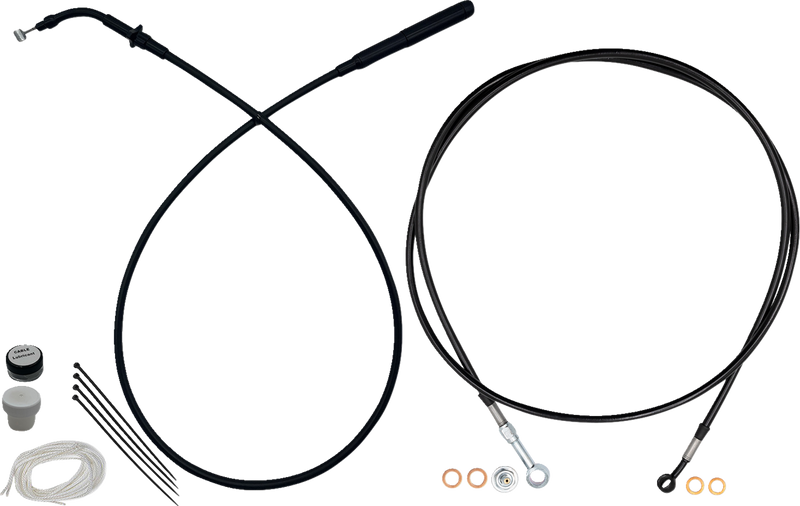 FAT BAGGERS INC. EZ Install Kit - 14" Handlebars - Upper Clutch - Full Length - Black 249914-B