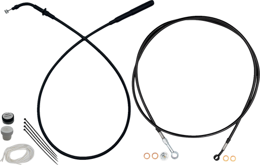 FAT BAGGERS INC. EZ Install Kit - 14" Handlebars - Upper Clutch - Full Length - Black 249914-B