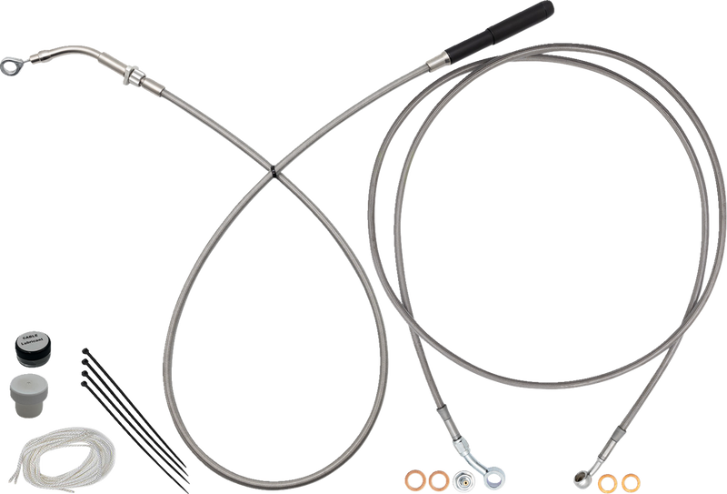 FAT BAGGERS INC. EZ Install Kit - 14" Handlebars - Upper Clutch - Full Length - Braided Stainless Steel 219914