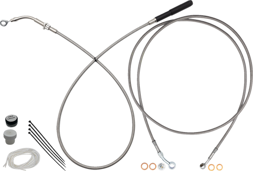 FAT BAGGERS INC. EZ Install Kit - 14" Handlebars - Upper Clutch - Full Length - Braided Stainless Steel 219914