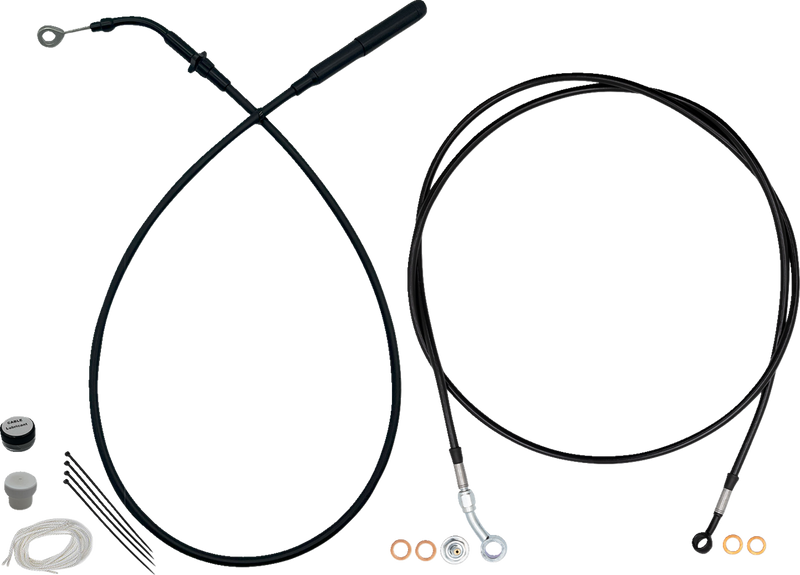 FAT BAGGERS INC. EZ Install Kit - 14" Handlebars - Upper Clutch - Full Length - Black 219914-B