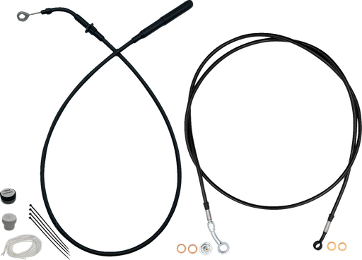 FAT BAGGERS INC. EZ Install Kit - 14" Handlebars - Upper Clutch - Full Length - Black 219914-B