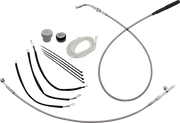 FAT BAGGERS INC. EZ Install Kit - 11" Handlebars - Upper Clutch - Braided Stainless Steel/Chrome 149011-C