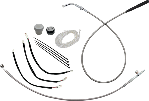 FAT BAGGERS INC. EZ Install Kit - 11" Handlebars - Upper Clutch - Braided Stainless Steel/Chrome 149011-C