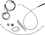 FAT BAGGERS INC. EZ Install Kit - 13"/14" Handlebars - Upper Clutch - Braided Stainless Steel/Chrome 149014-C