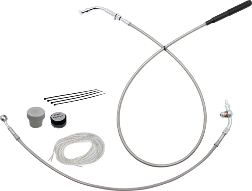 FAT BAGGERS INC. EZ Install Kit - 14" Handlebars - Upper Clutch - Braided Stainless Steel/Chrome 149914-C