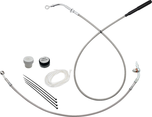 FAT BAGGERS INC. EZ Install Kit - 14" Handlebars - Upper Clutch - Braided Stainless Steel/Chrome 119914-C