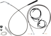 FAT BAGGERS INC. EZ Install Kit - 16" Handlebars - Upper Clutch - Full Length - Braided Stainless Steel/Chrome 249016-C