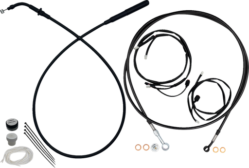 FAT BAGGERS INC. EZ Install Kit - 16" Handlebars - Upper Clutch - Full Length - Black 249016-B