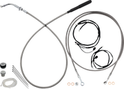 FAT BAGGERS INC. EZ Install Kit - 16" Handlebars - Upper Clutch - Full Length - Braided Stainless Steel/Chrome 249916-C