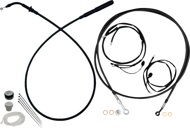 FAT BAGGERS INC. EZ Install Kit - 16" Handlebars - Upper Clutch - Full Length - Black 249916-B