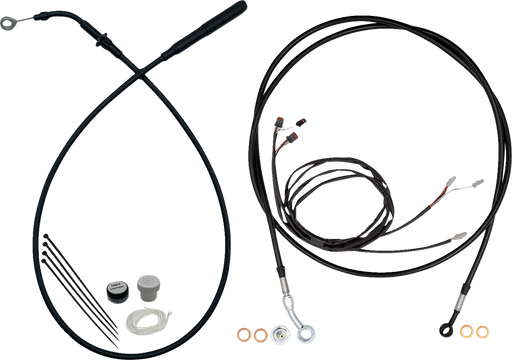 FAT BAGGERS INC. EZ Install Kit - 16" Handlebars - Upper Clutch - Full Length - Black 219916-B