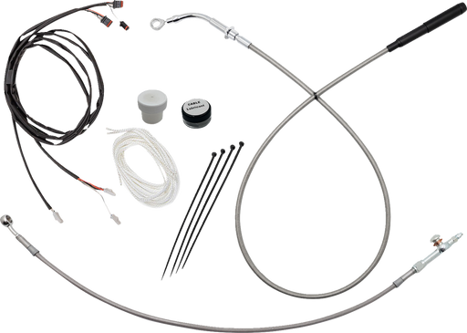 FAT BAGGERS INC. EZ Install Kit - 16" Handlebars - Upper Clutch - Braided Stainless Steel/Chrome 119016-C