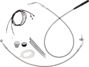 FAT BAGGERS INC. EZ Install Kit - 18" Handlebars - Upper Clutch - Braided Stainless Steel/Chrome 119918-C