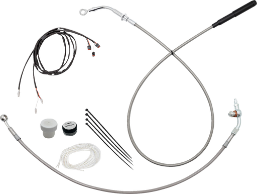 FAT BAGGERS INC. EZ Install Kit - 18" Handlebars - Upper Clutch - Braided Stainless Steel/Chrome 119918-C