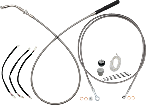 FAT BAGGERS INC. EZ Install Kit - 10" Handlebars - Upper Clutch - Full Length - Braided Stainless Steel 249010