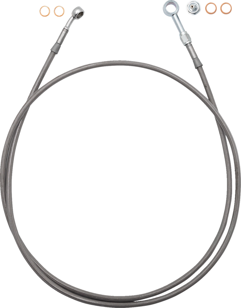 FAT BAGGERS INC. EZ Install Brake Line - 65" - Stainless Steel Braid 100065