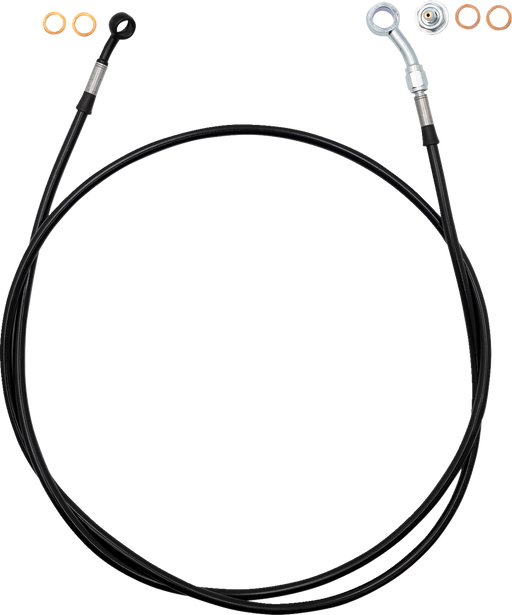 FAT BAGGERS INC. EZ Install Brake Line - 69" - Black Braid 110069-B