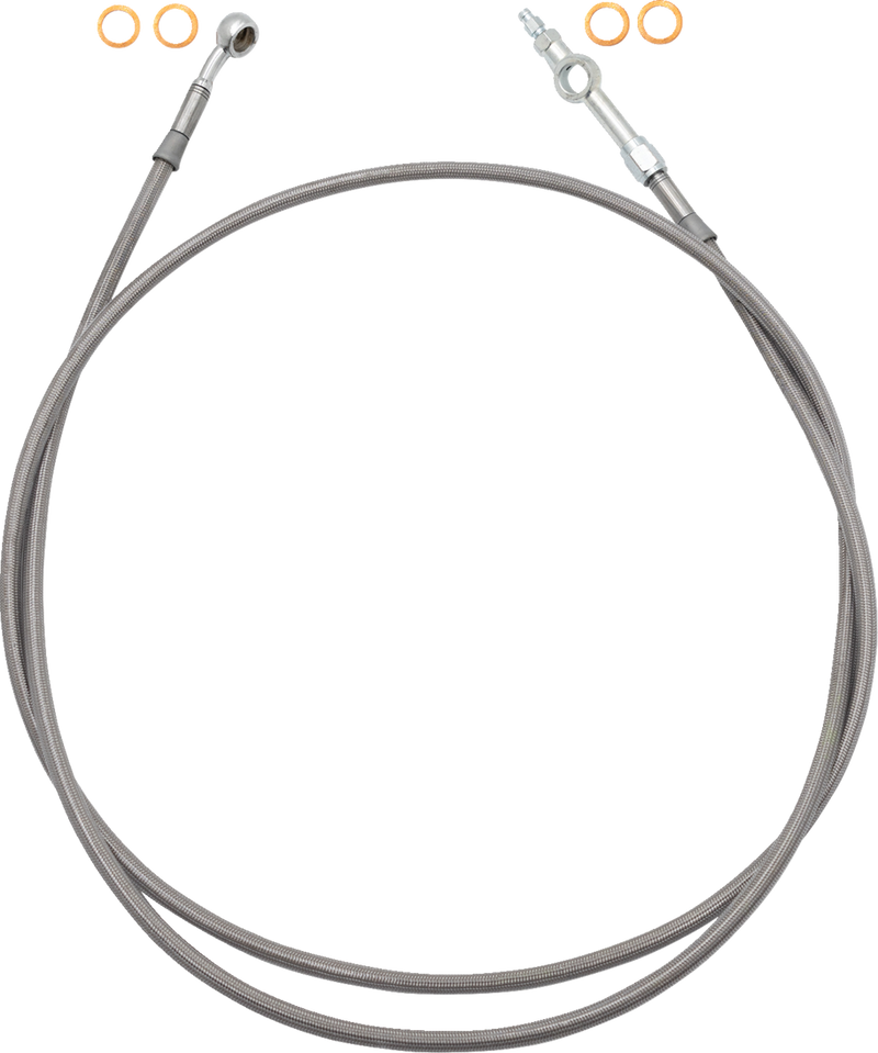 FAT BAGGERS INC. EZ Install Brake Line - 63" - Stainless Steel Braid 120063