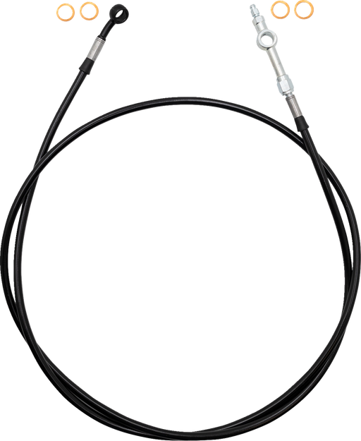 FAT BAGGERS INC. EZ Install Brake Line - 63" - Black Braid 120063-B